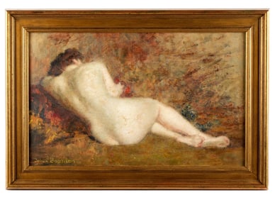 Exhibited Julien Bourdon Portrait of Nude Woman