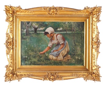 Charles Sprague Pearce Girl in Field Painting