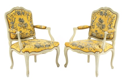 Pair Danish Royalty Descended Fauteuil Chairs