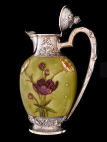 French Auguste Leroy Silver Mounted Sevres Jug
