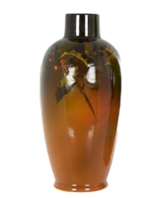 1895 Mary Nourse Rookwood Pottery Holly Vase 733D