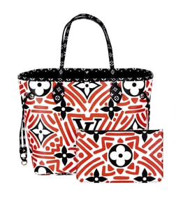 Louis Vuitton Crafty Canvas Neverfull Tote Bag