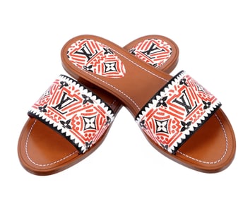 Louis Vuitton Crafty Canvas Sandals Slides Mules