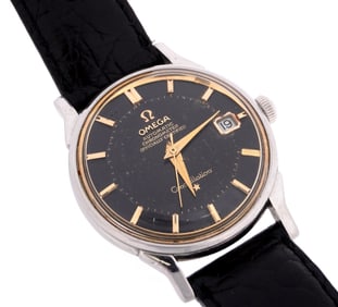 Vintage Omega Black Dial Constellation Wrist Watch