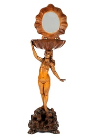 Manner of Besarel Carved Nude Maiden Dress Stand