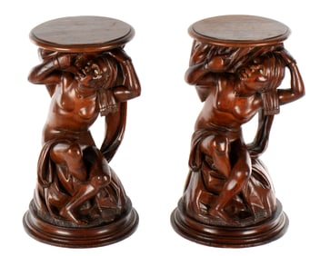 Pr Valentino Besarel Venetian Carved Maiden Stands
