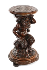 Italian Carved Figural Satyr Piano Stool