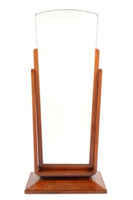 French Walnut Art Deco Cheval Mirror