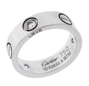 Cartier 18k White Gold and Diamond Love Ring