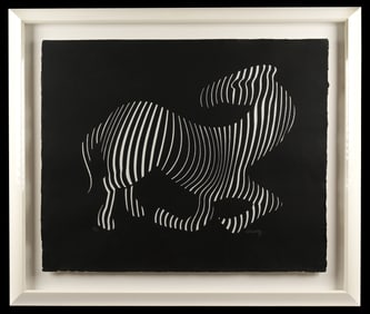 Victor Vasarely Silkscreen Zebra on Cast Paper