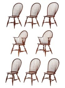 Set of Eight D.R. Dimes Windsor Dining Chairs