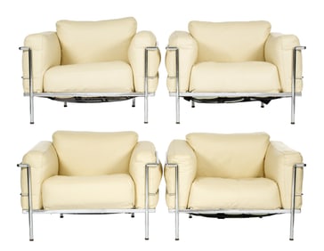 Four after Le Corbusier LC3 Lounge Chairs