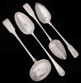 4 Irish & English Georgian Silver Serving Pieces