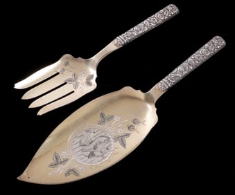 2 Piece Towle Arlington Sterling Fish Serving Set