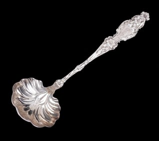 Large Whiting Lily Sterling Silver Soup Ladle