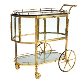 French Brass Tea / Service Trolley Cart