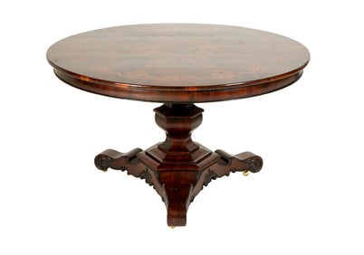 English Inlaid Rosewood Tilt Top Center Table