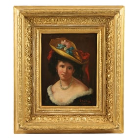 Ernesto Fontana Portrait of a Woman Painting