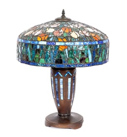 Tiffany Style Mosaic Leaded Glass Lamp