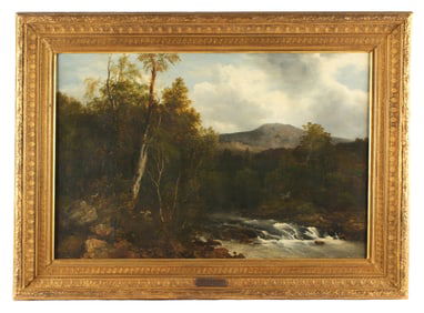 Frederick Lee British River Landscape Painting