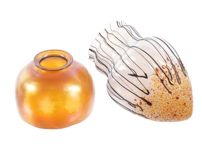 Two Art Glass Lamp Shades