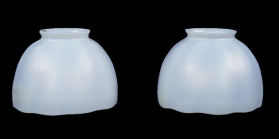 Pair Steuben Calcite Art Glass Lamp Shades