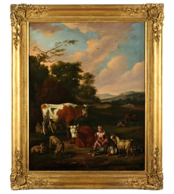 after Van De Velde Landscape Figures and Flock