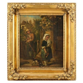 Continental School Spilled Milk Girl Painting