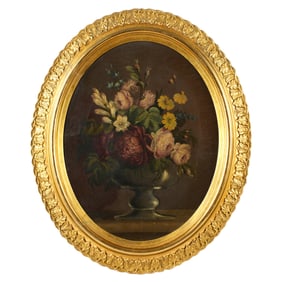 Thomas Hill Still Life of Flowers Painting