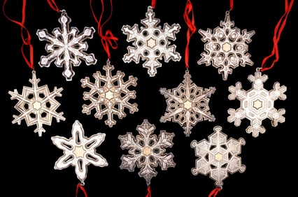 Ten 1980's Gorham Sterling Snowflake Ornaments