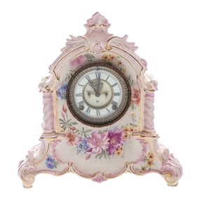 Royal Bonn Ansonia Porcelain Mantel Clock