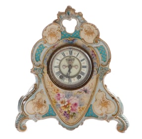 Royal Bonn Ansonia Porcelain Mantel Clock