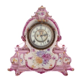 Royal Bonn Ansonia Porcelain Mantel Clock