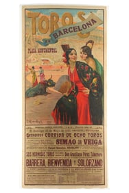Large 1931 Ortega Matador Bullfighting Poster