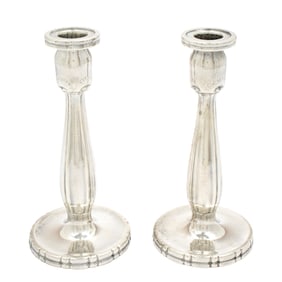 Pair Georg Jensen Sterling Candlesticks #119