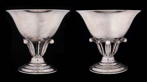 Pair Georg Jensen Sterling Compotes #17A