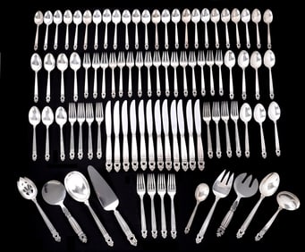 85 pc International Royal Danish Sterling Flatware