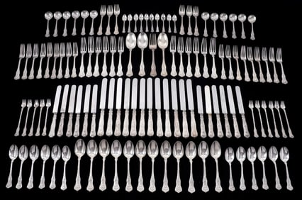 121pc Tiffany & Co Olympian Sterling Flatware Set