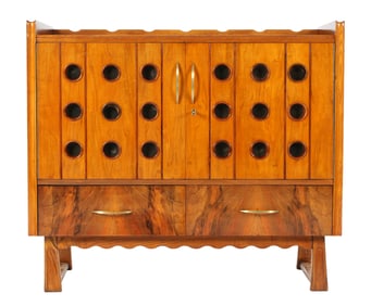 Art Deco Italian Walnut Bar Cabinet
