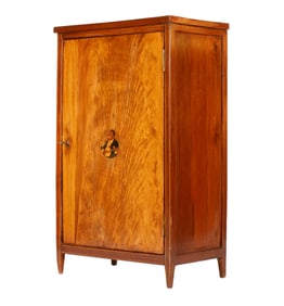 French Art Deco Jazz Minstrel Inlaid Front Cabinet