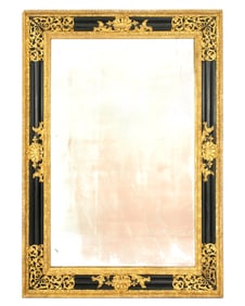 Large French Empire Style Parcel Gilt Wall Mirror