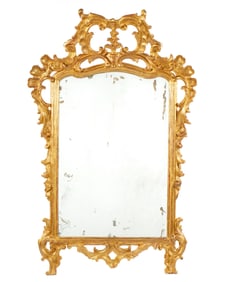 18th C. Italian Rococo Carved Giltwood Mirror