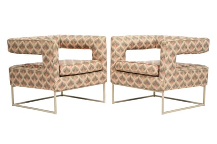 Pair attr Milo Baughman Cantilever Lounge Chairs