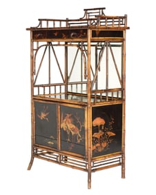 Aesthetic Bamboo Chinoiserie Etagere Cabinet