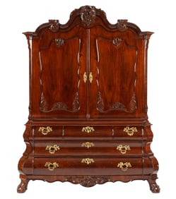 Early 19th Century Dutch Mahogany Rococo Cabinet