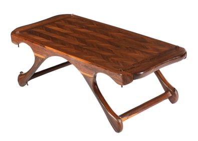 Don Shoemaker Parquetry Rosewood Coffee Table
