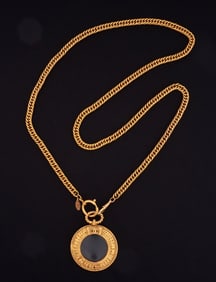 Chanel Gold Toned Magnifying Glass on Chain