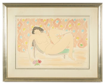 Large Muramasa Kudo Portrait Nude Woman Serigraph