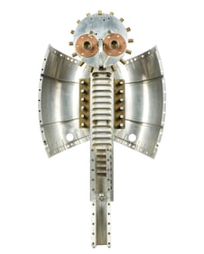 Found Object Modernist Owl Assemblage Sculpture