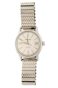 Vintage Racine Incabloc Stainless Wrist Watch